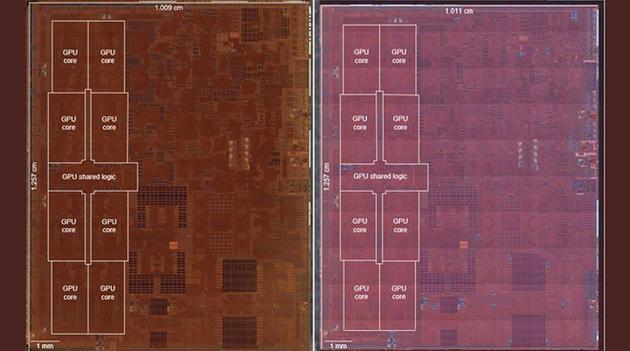 A12Z和A12X详细对比 资料来源：TechInsights
